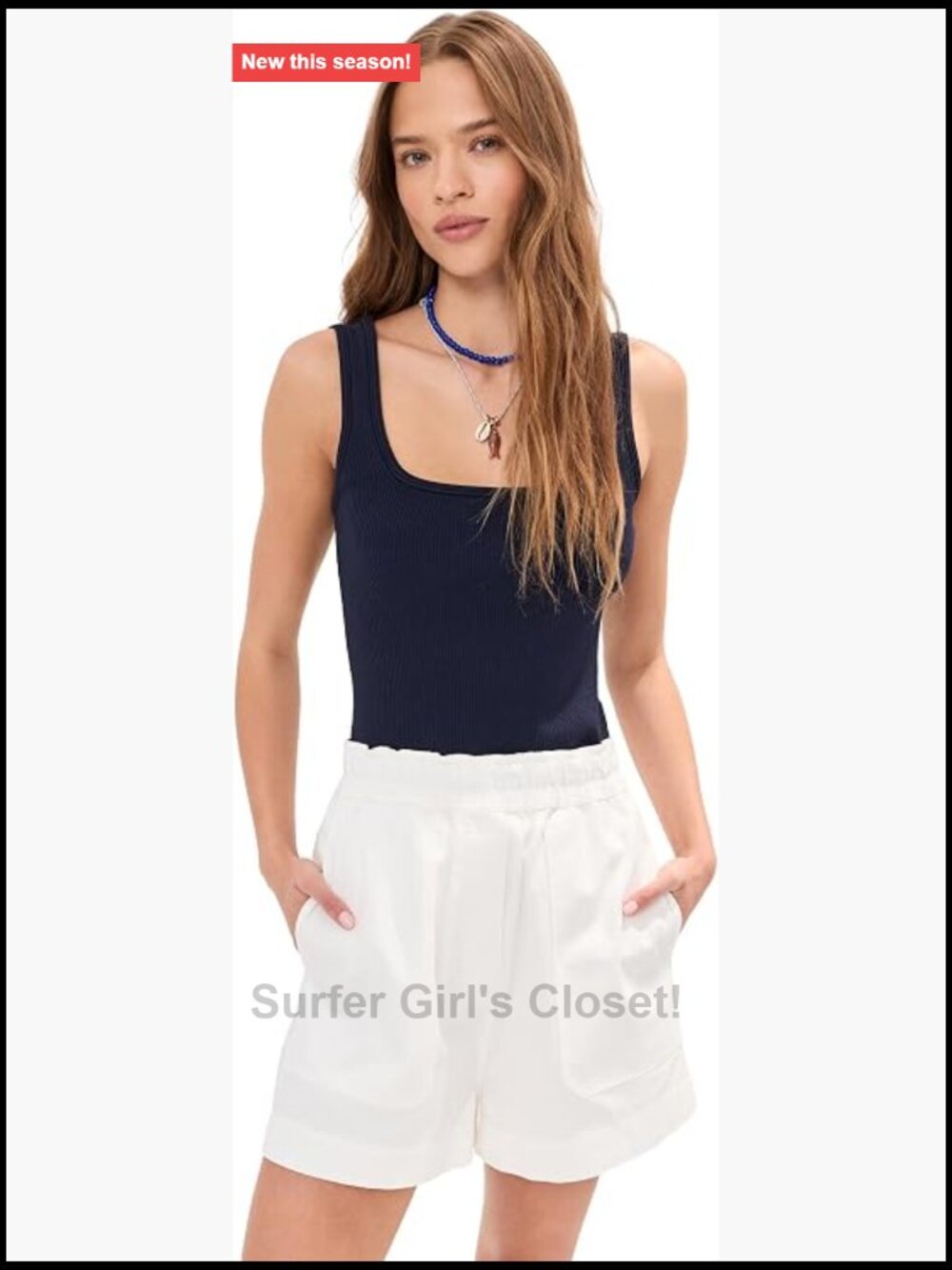 Ribbed Cotton Square Neck Cropped Tank Top Sleeveless Stretch